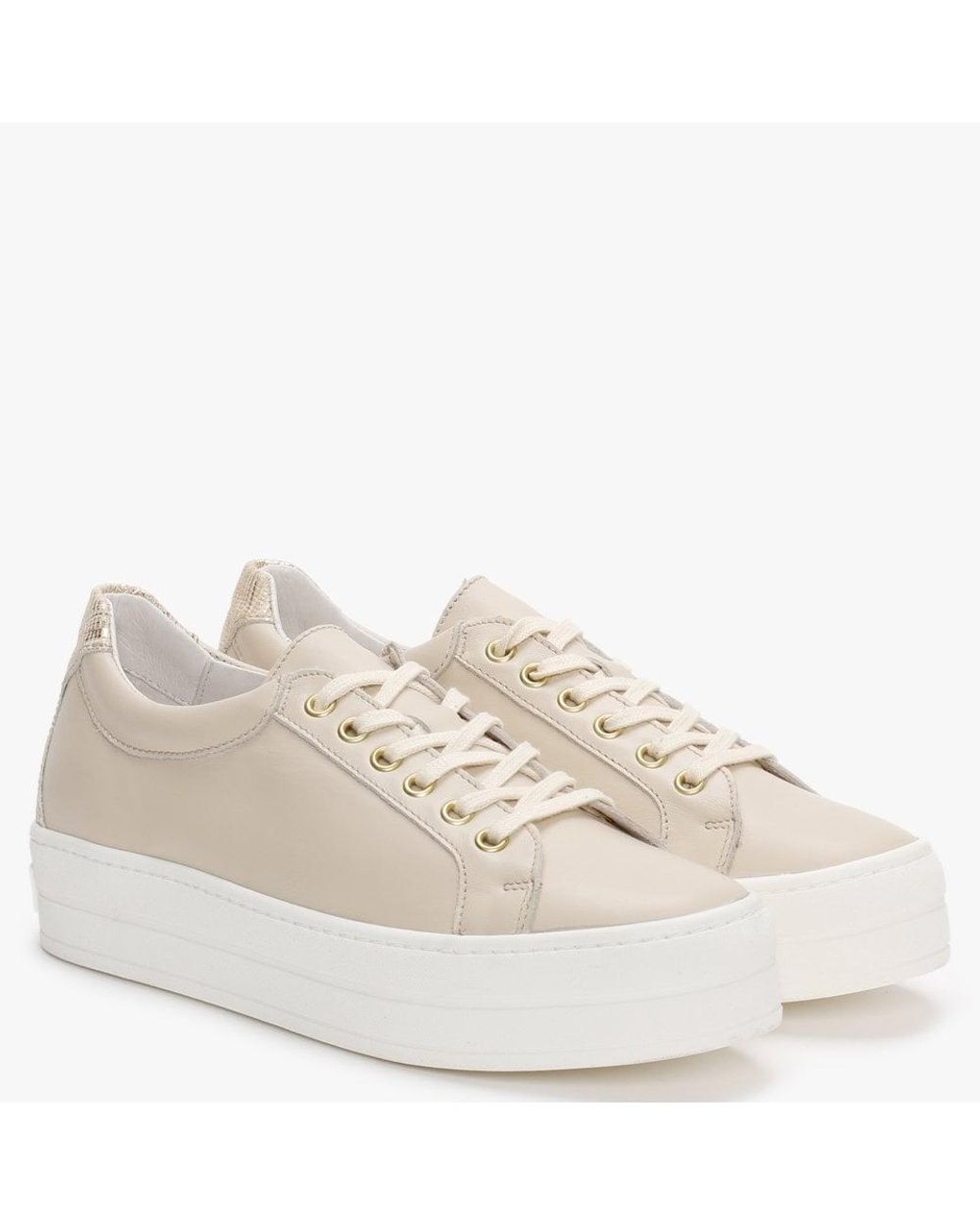 beige flatform trainers