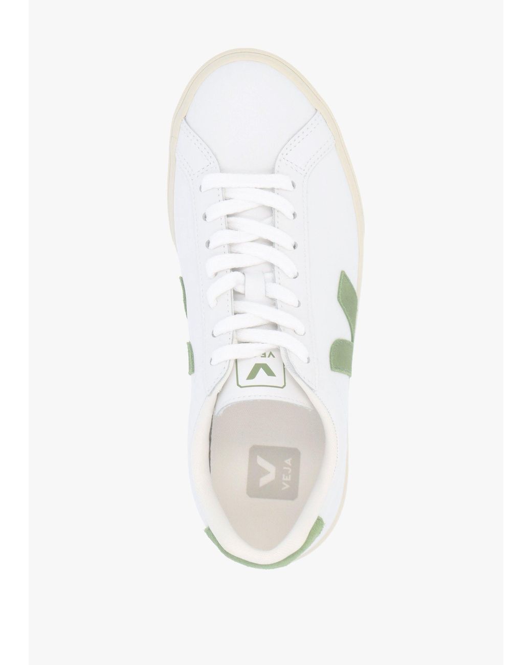 Veja White Esplar Logo Extra Kiwi Leather Trainers