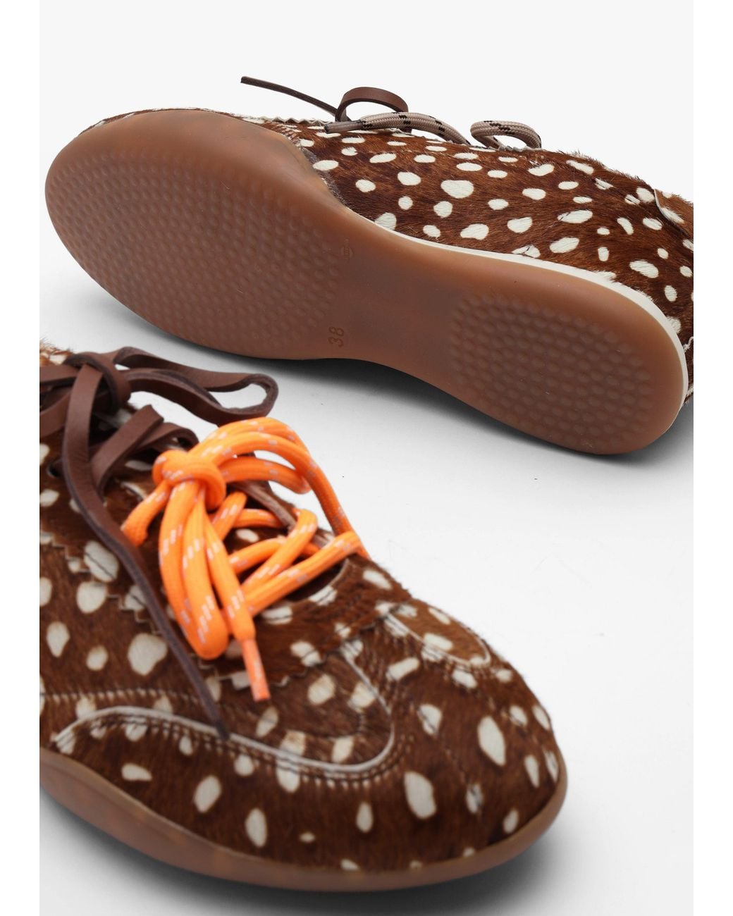 Bronx Brown Park-Err Bambi Calf Hair Low Profile Trainers