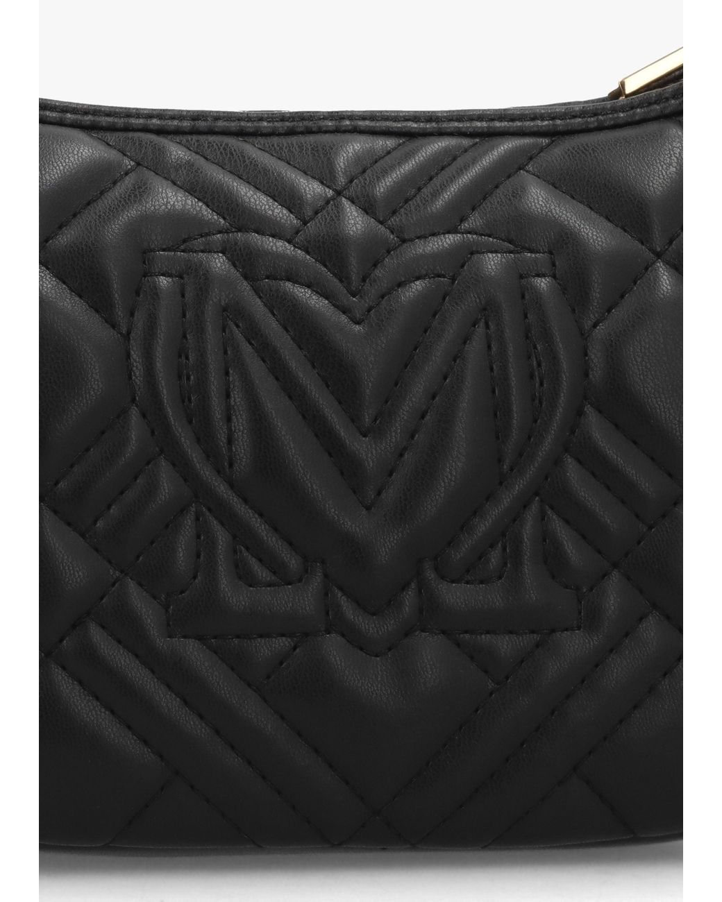 Love Moschino Black Mini Diamond Quilt Nero Hobo Bag