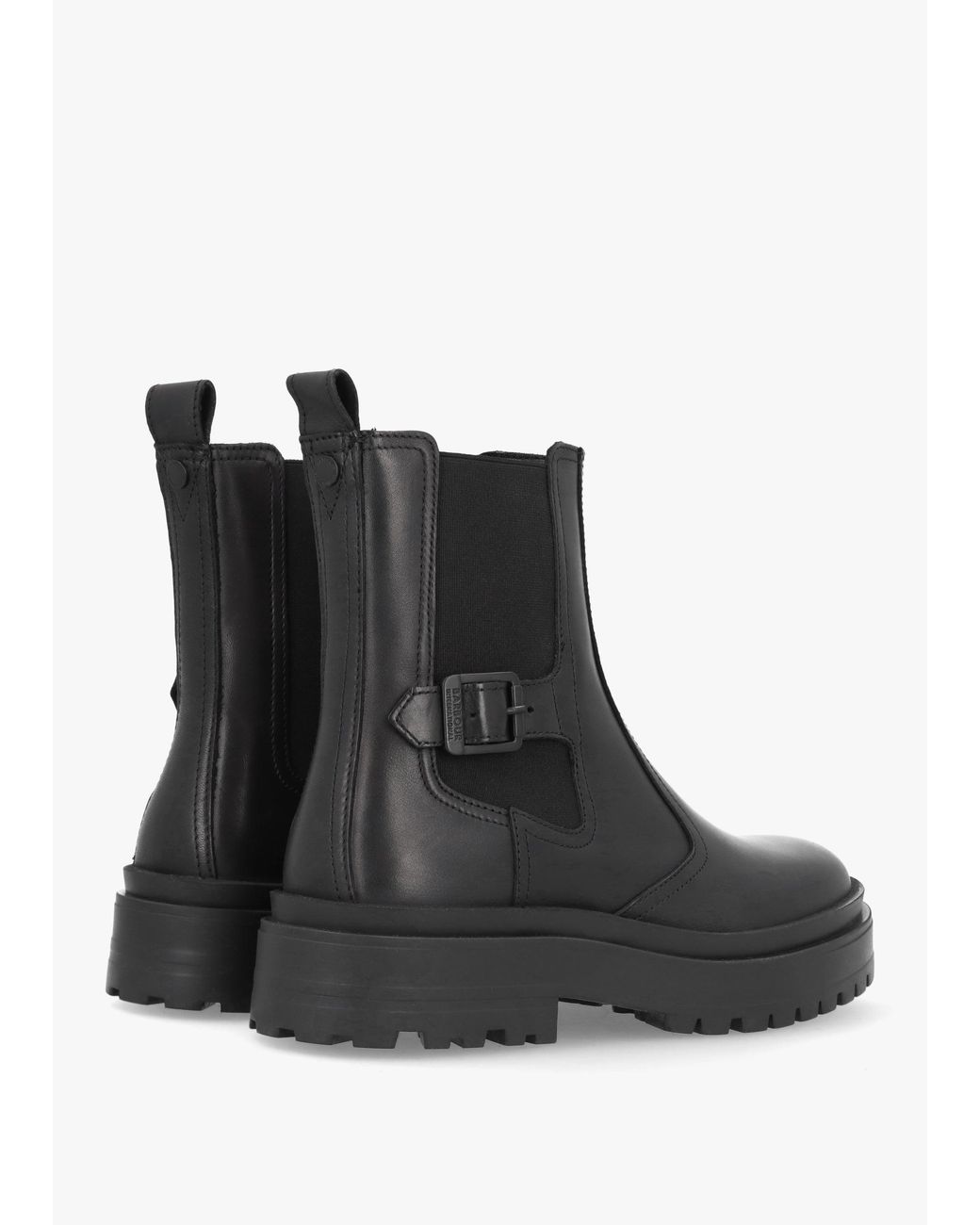 Barbour Milla Black Leather Chunky Chelsea Boots
