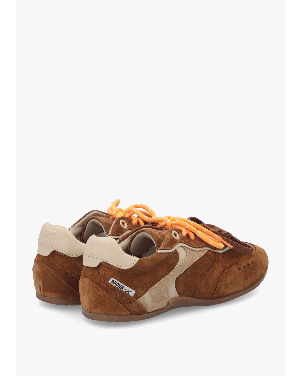 Bronx Brown Myr-Aa Caramel Oakmilk Suede Low Top Trainers