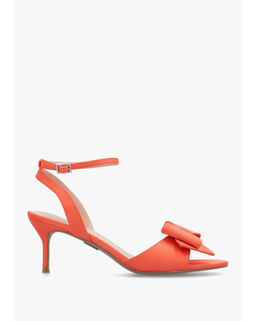 Moda In Pelle Red Lotty Satin Bow Low Heel Sandals