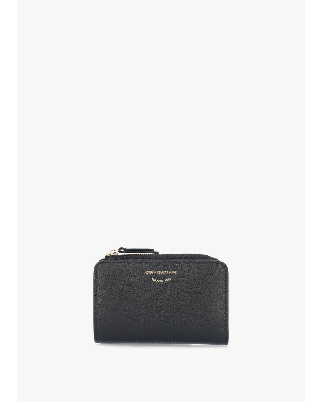 Emporio Armani Multicolor Bifold Nero Tumbled Leather Zip Around Wallet