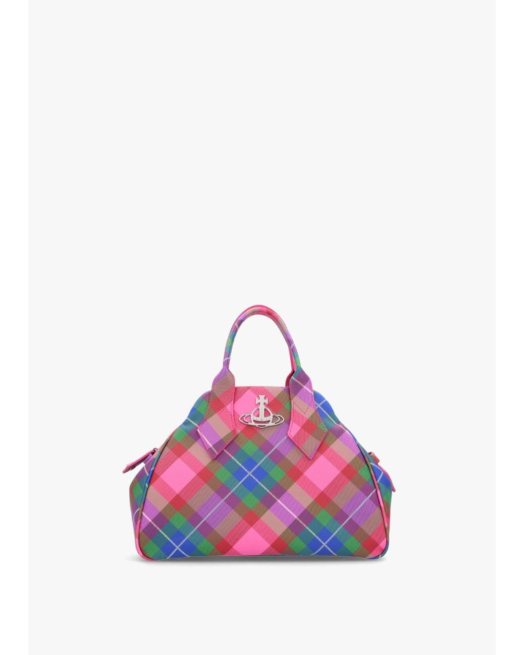 ★Vivienne Westwood★ Mini Yasmine Tote Bag Candy Tartan 5C0 Yasmine Mini tartan tote bag in multicoloured - Vivienne