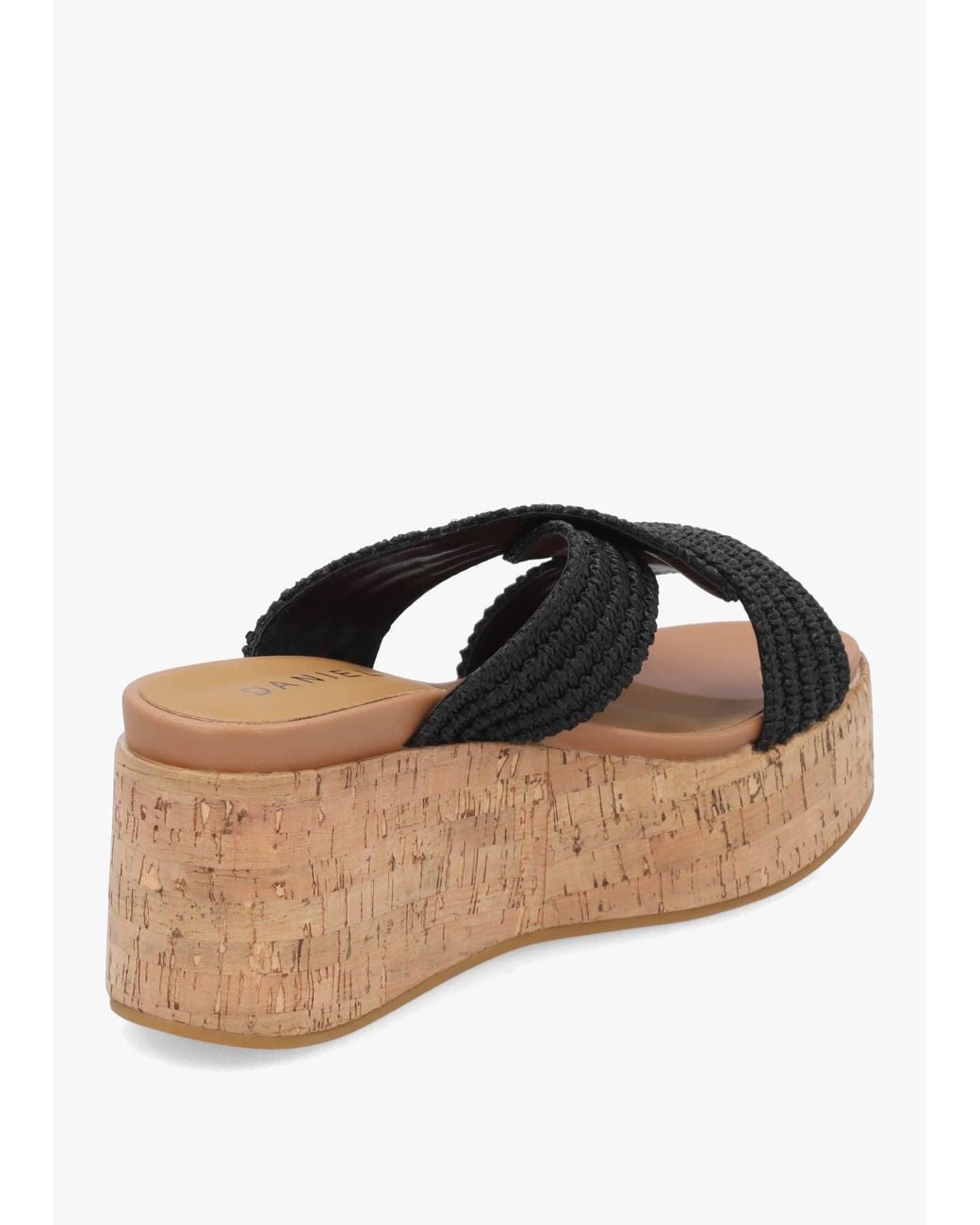 Daniel Black River Woven Raffia Flatform Mules