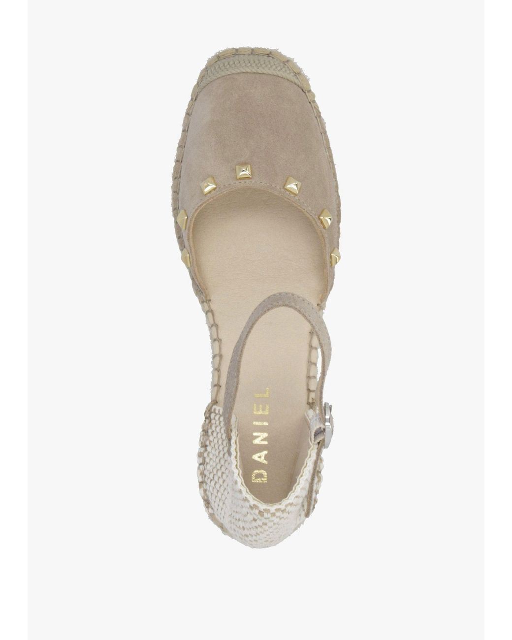 Daniel Natural Instud Studded Wedge Espadrilles