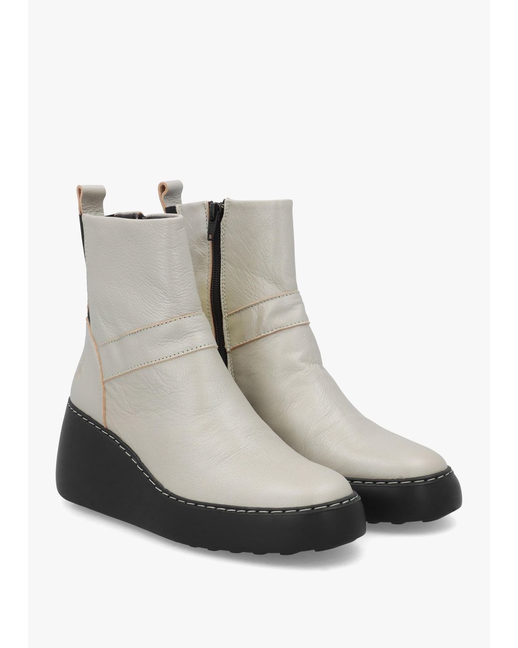 Fly London Multicolor Doxe Leather Wedge Ankle Boots