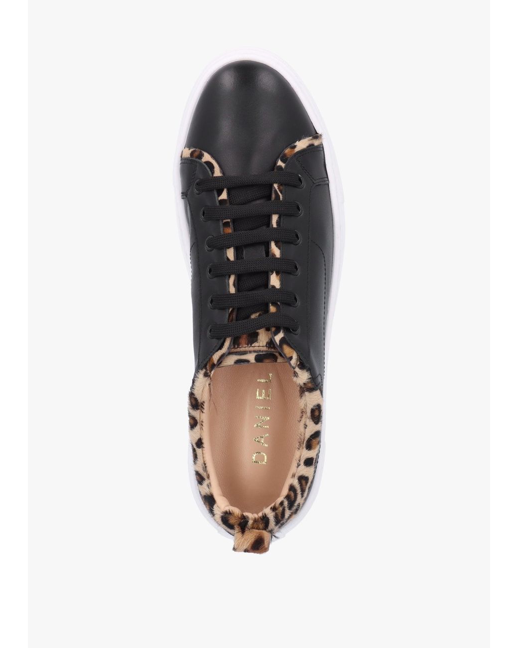 Daniel Black Panny Leather Leopard Trainers