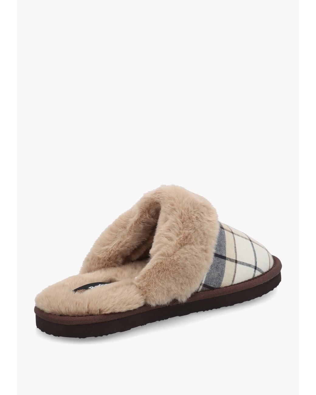 Barbour White Claudia Light Birchwood Mule Slippers