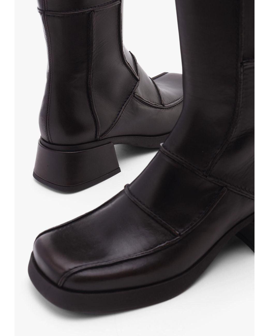 Miista Black Neaera Block Heel Calf Boots