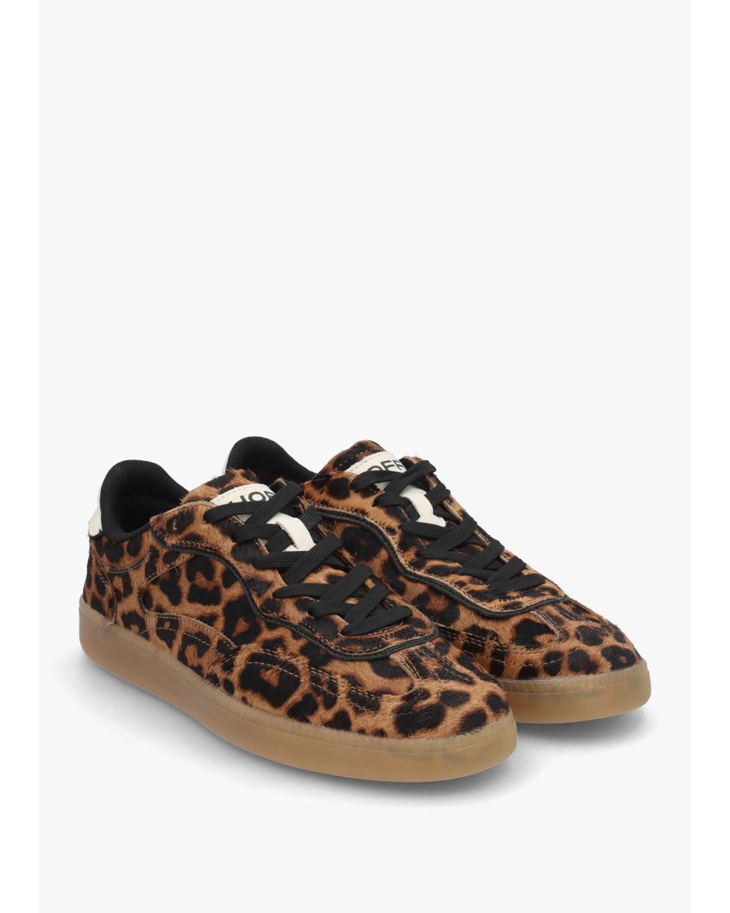 HOFF Brown Alley Leopard Pony Hair Leather Trainers