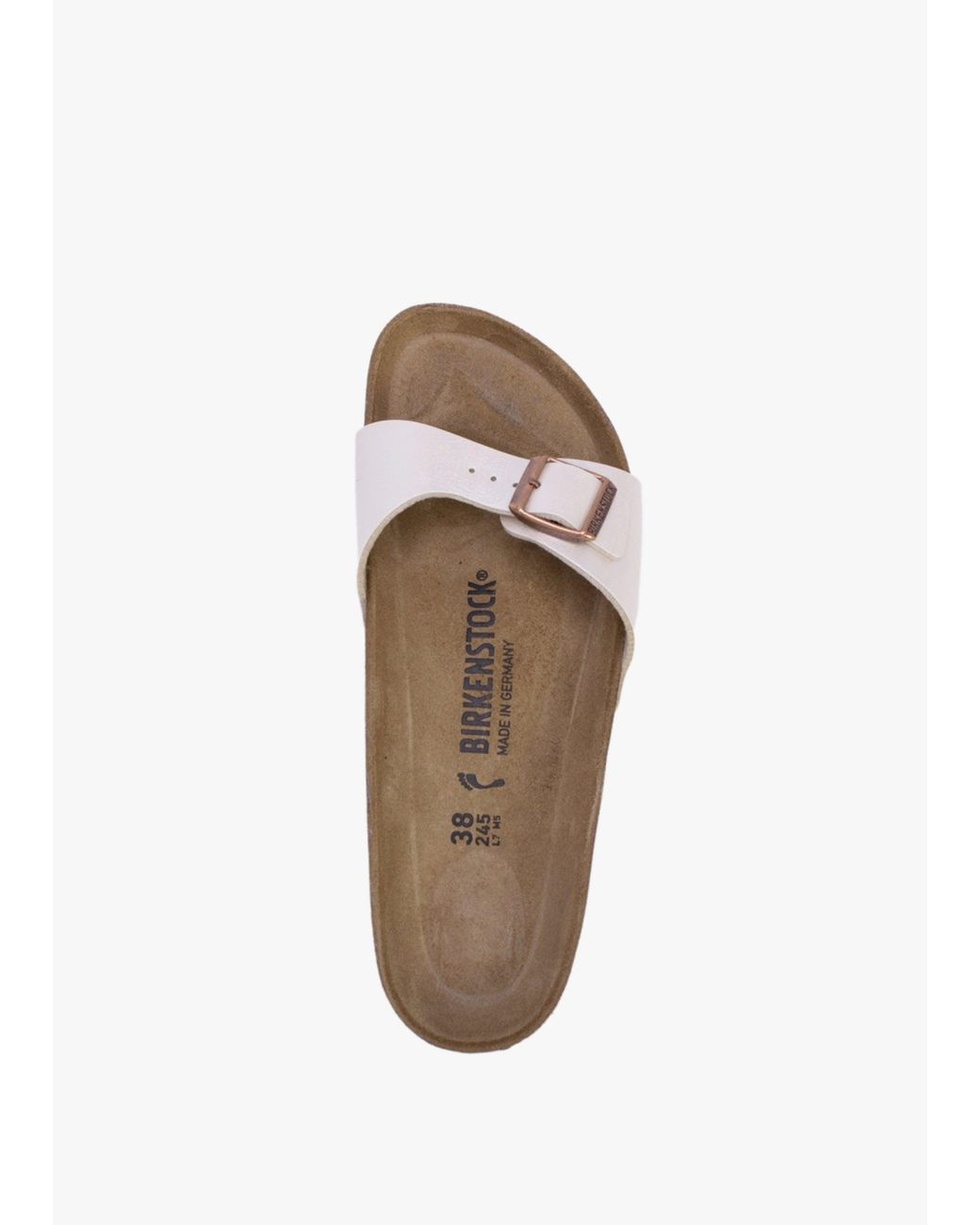 Birkenstock White Madrid Graceful Pearl Birko-Flor Mules