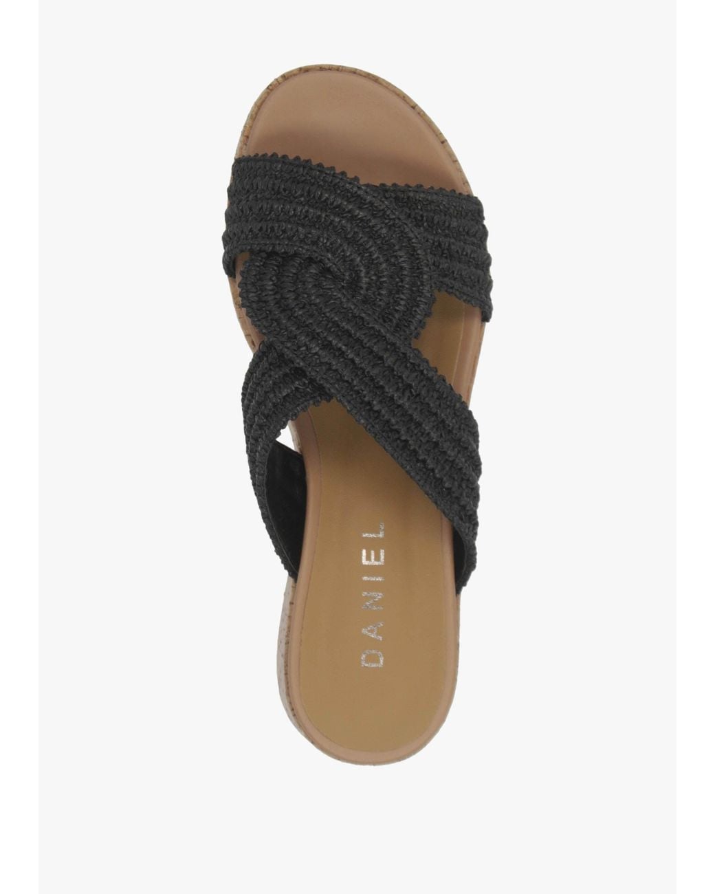 Daniel Black River Woven Raffia Flatform Mules