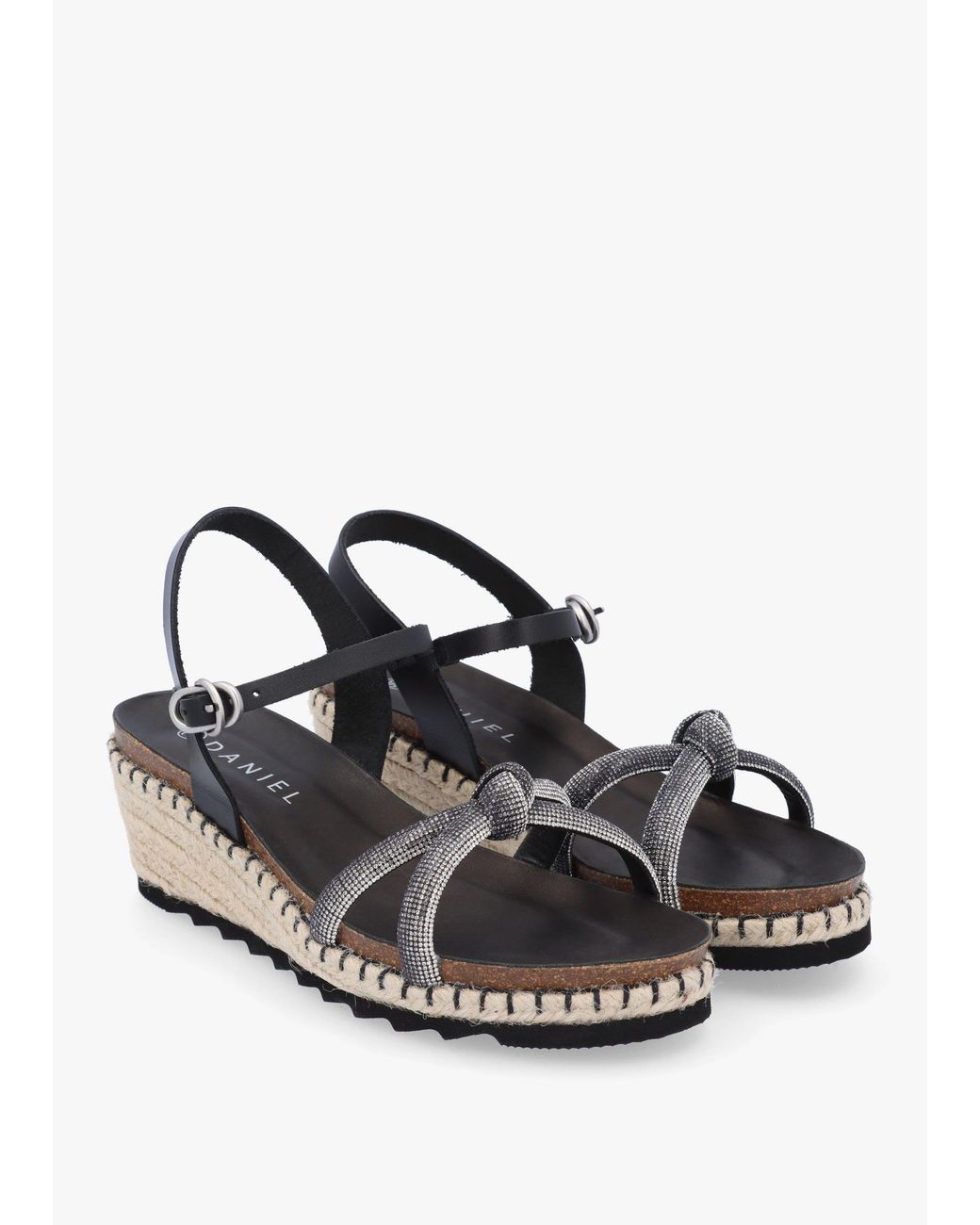 Daniel White Iknot Diamante Knot Low Wedge Sandals