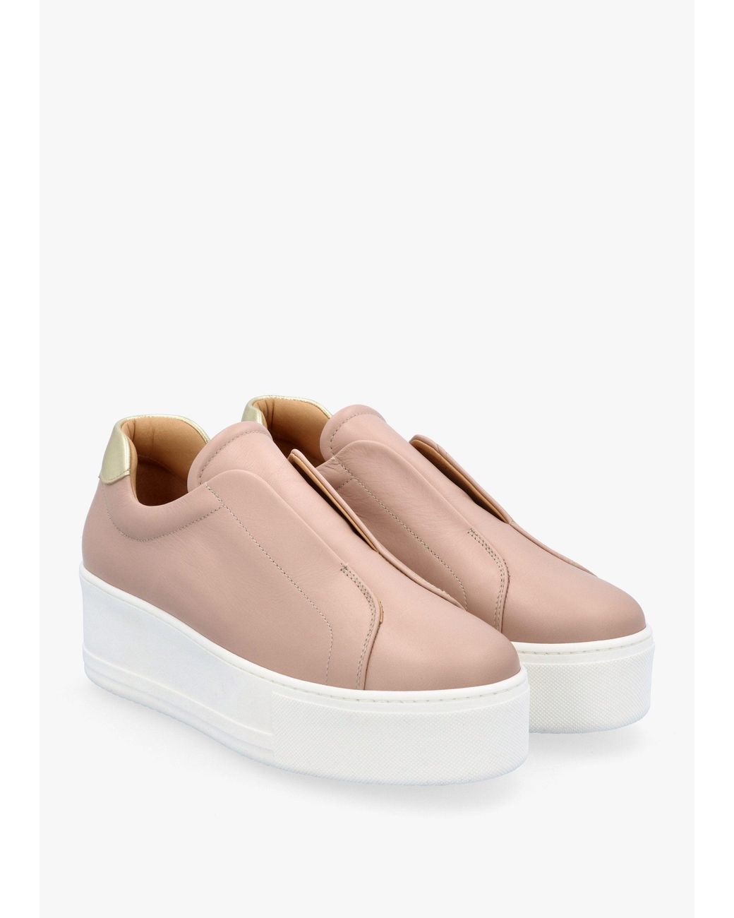 Daniel Multicolor Tred Nude Leather Laceless Flatform Trainers