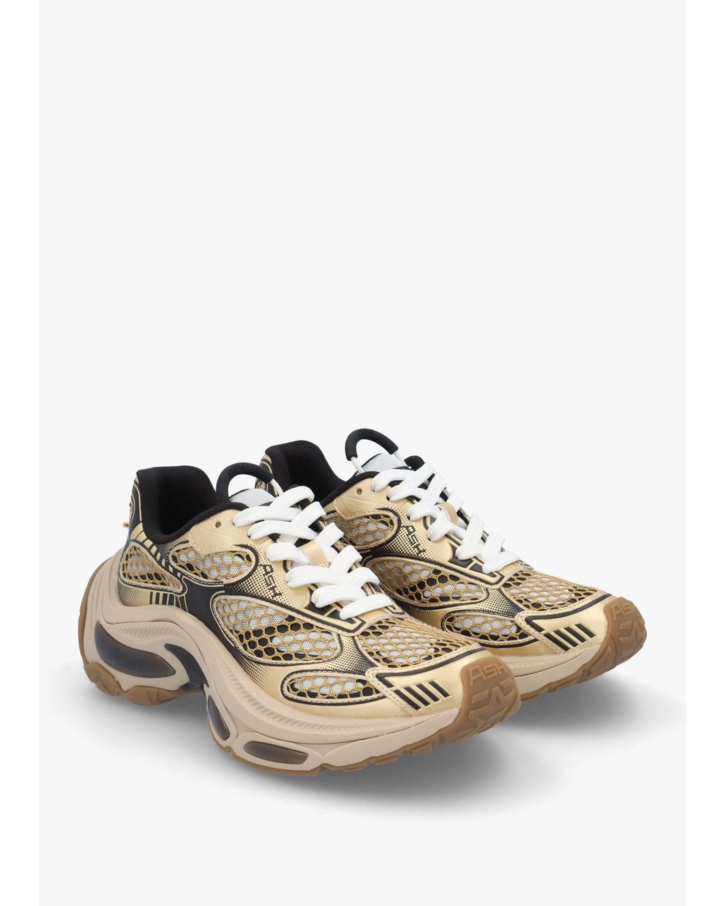 Ash White Dragon Pearlized Chunky Runner Trainers