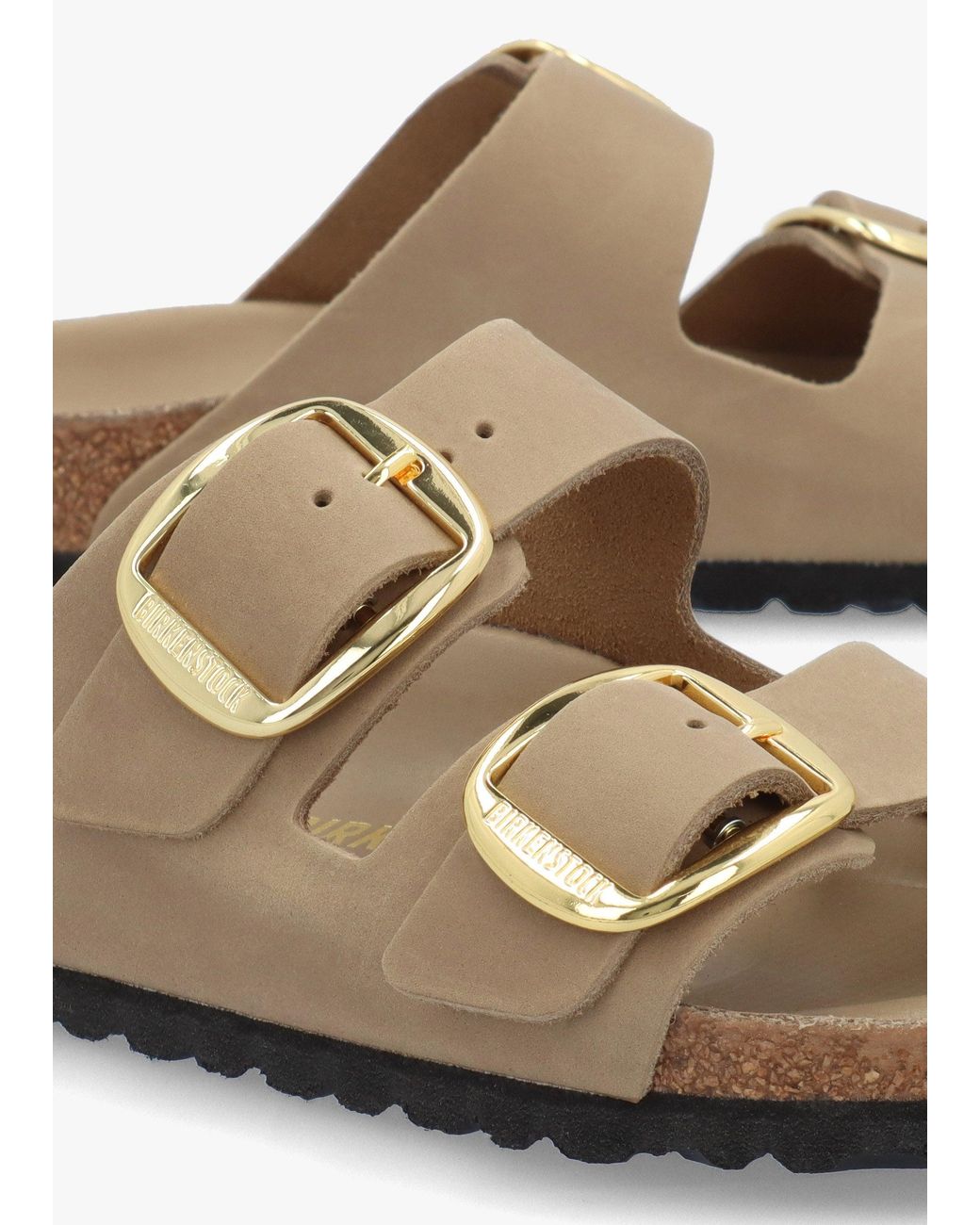 Birkenstock White Arizona Big Buckle Tabacco Oiled Leather Two Bar Mules