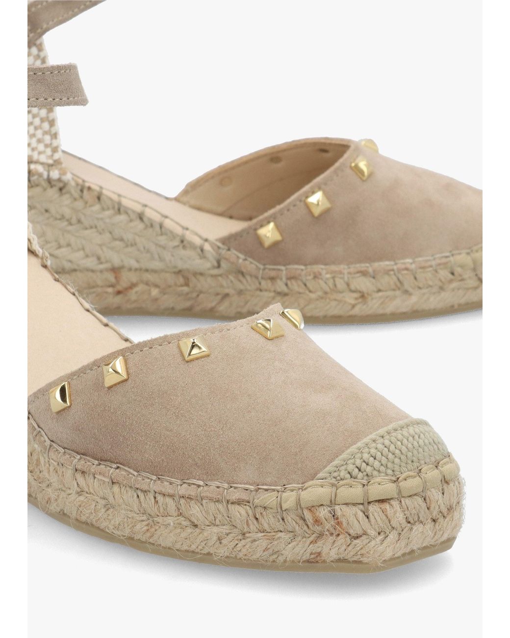 Daniel Natural Instud Studded Wedge Espadrilles