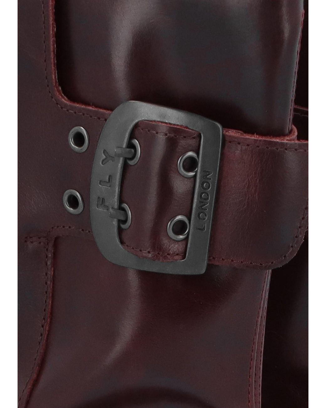 Fly London Brown Mazz Wine Leather Chunky Calf Boots