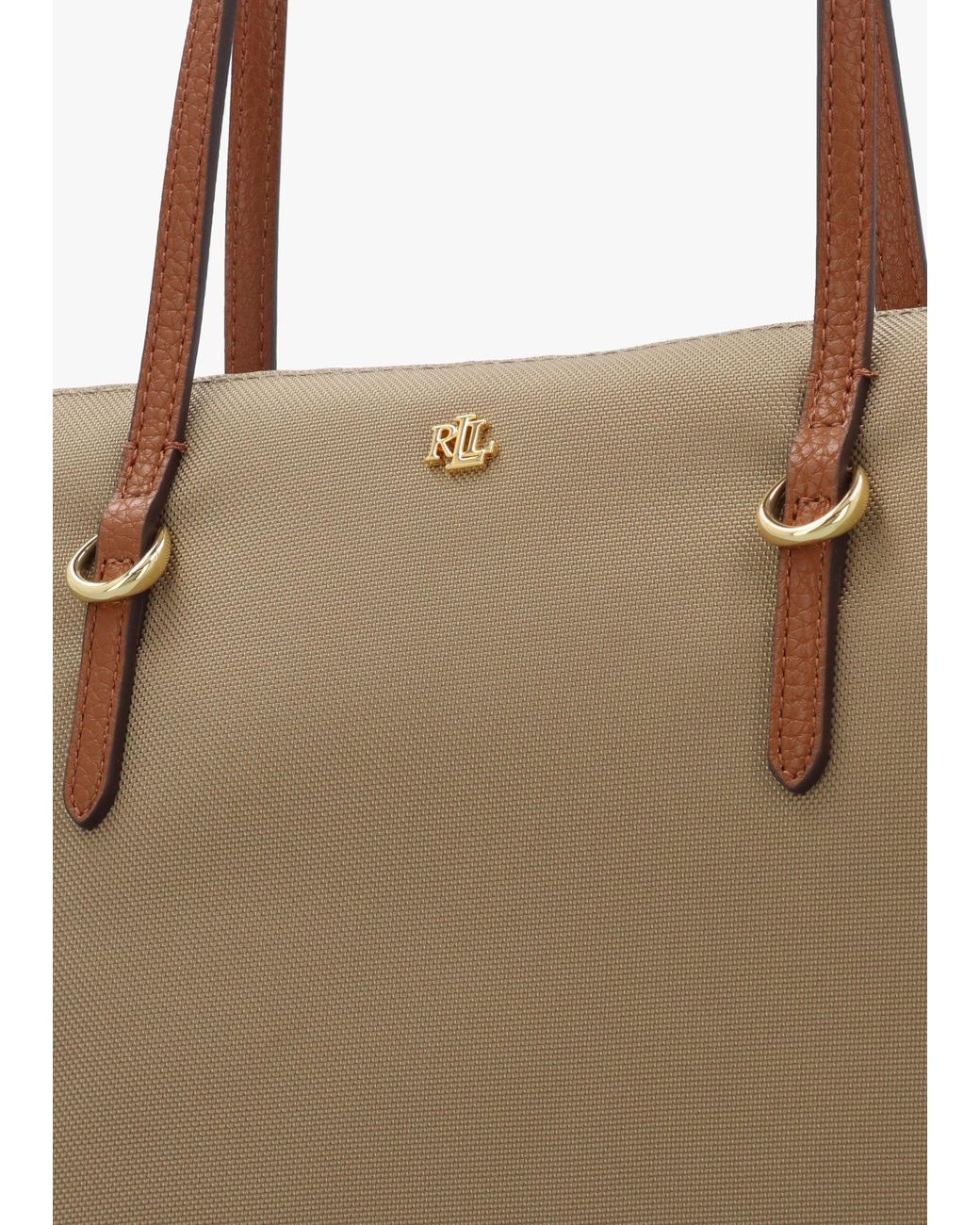 Ralph Lauren Natural Medium Keaton 26 Clay Nylon Tote Bag