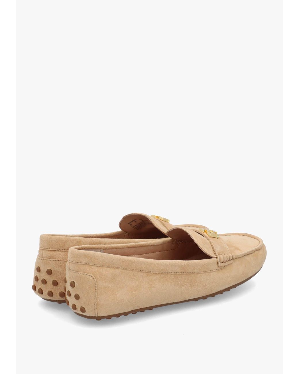 Ralph Lauren White Barnsbury Buff Suede Loafers