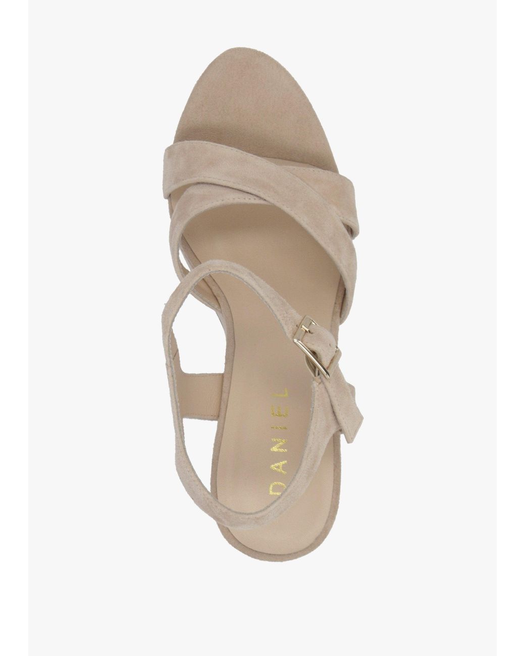 Daniel Natural Ruth Cross Strap Wedge Sandals