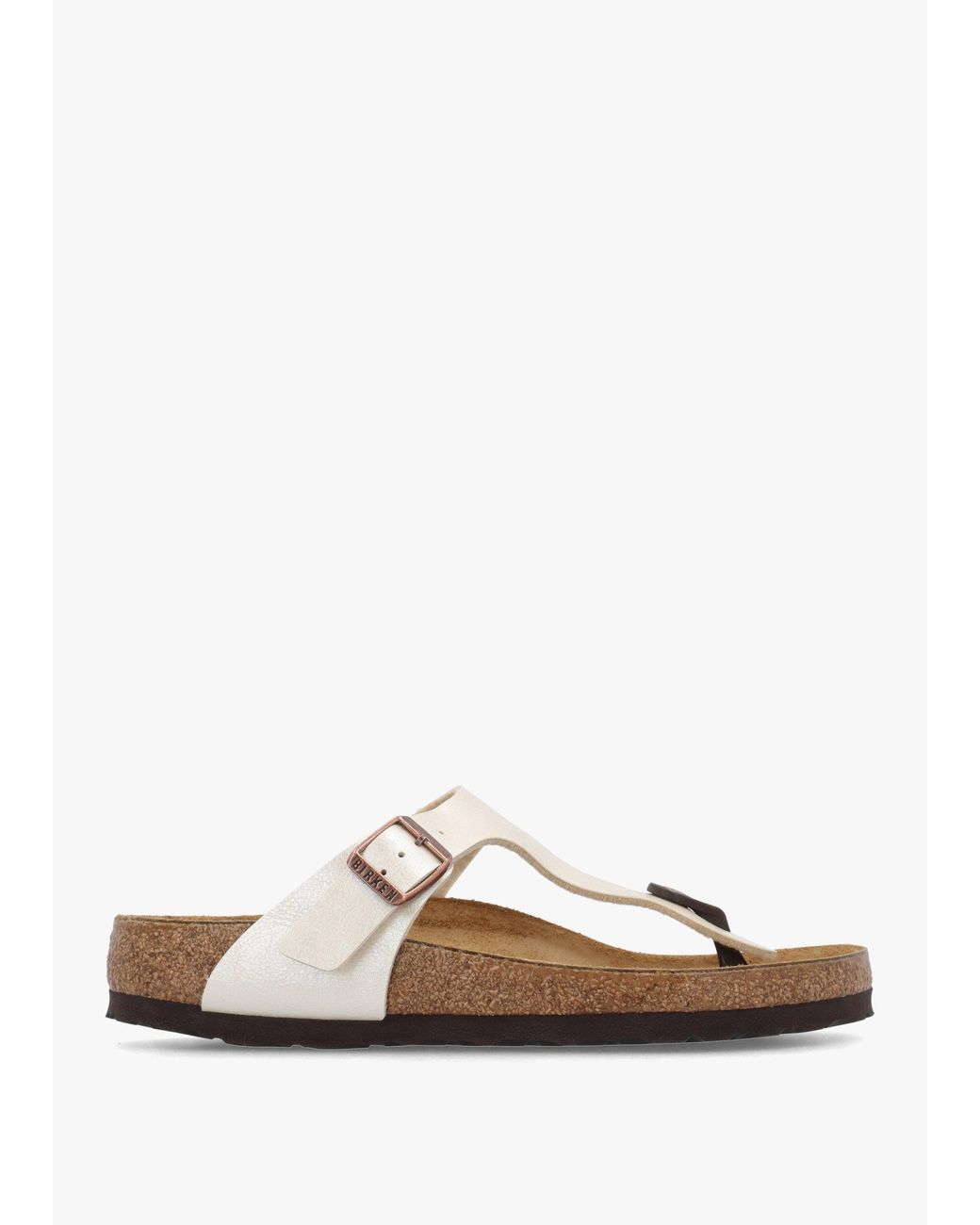 Birkenstock White Gizeh Birko-Flor Graceful Pearl Sandals