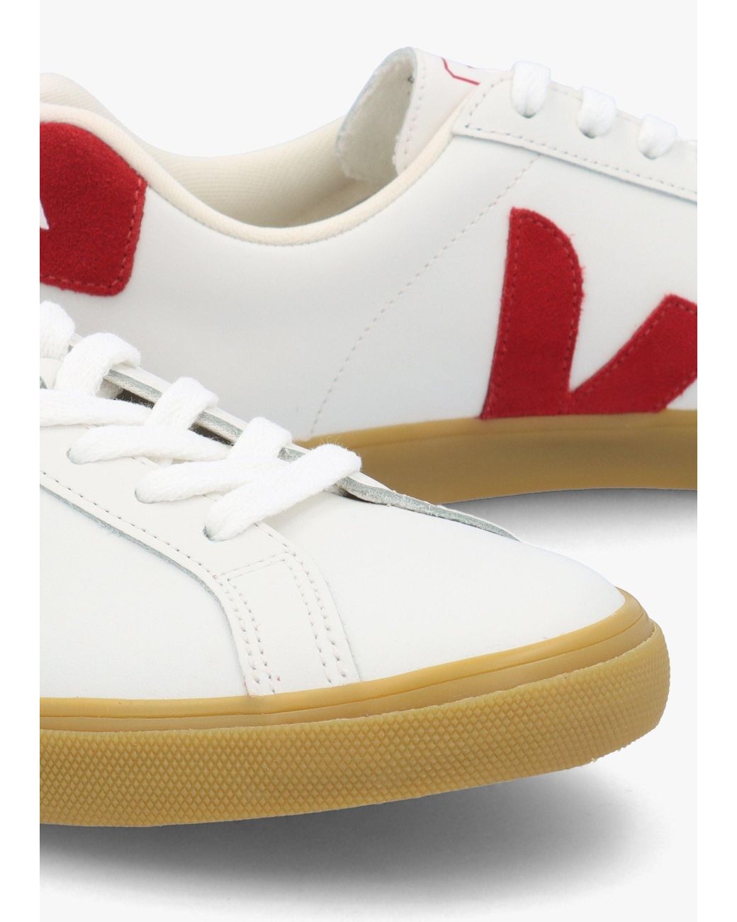 Veja White Esplar Logo Pepper Natural Leather Trainers