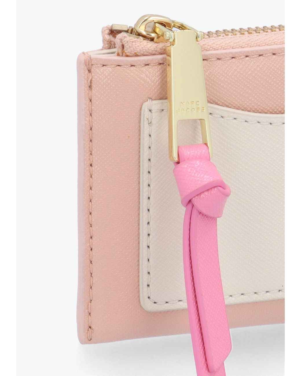 Marc Jacobs Pink The Utility Snapshot Top Zip Rose Multi Leather Wallet