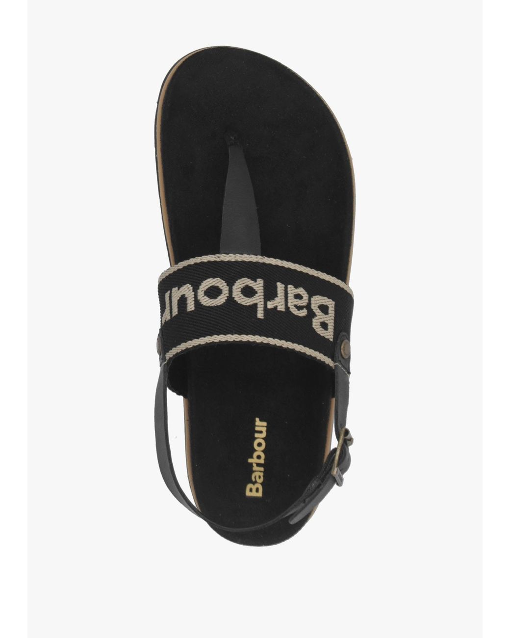 Barbour Black Lumley Toe Post Sandals