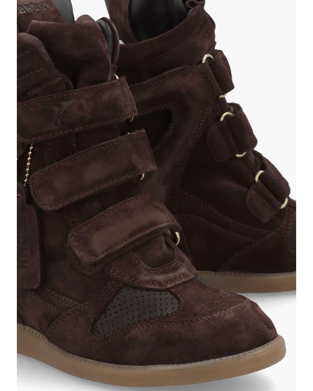 Bronx Brown Jae-Yy Coffee Bean Suede High Top Wedge Trainers