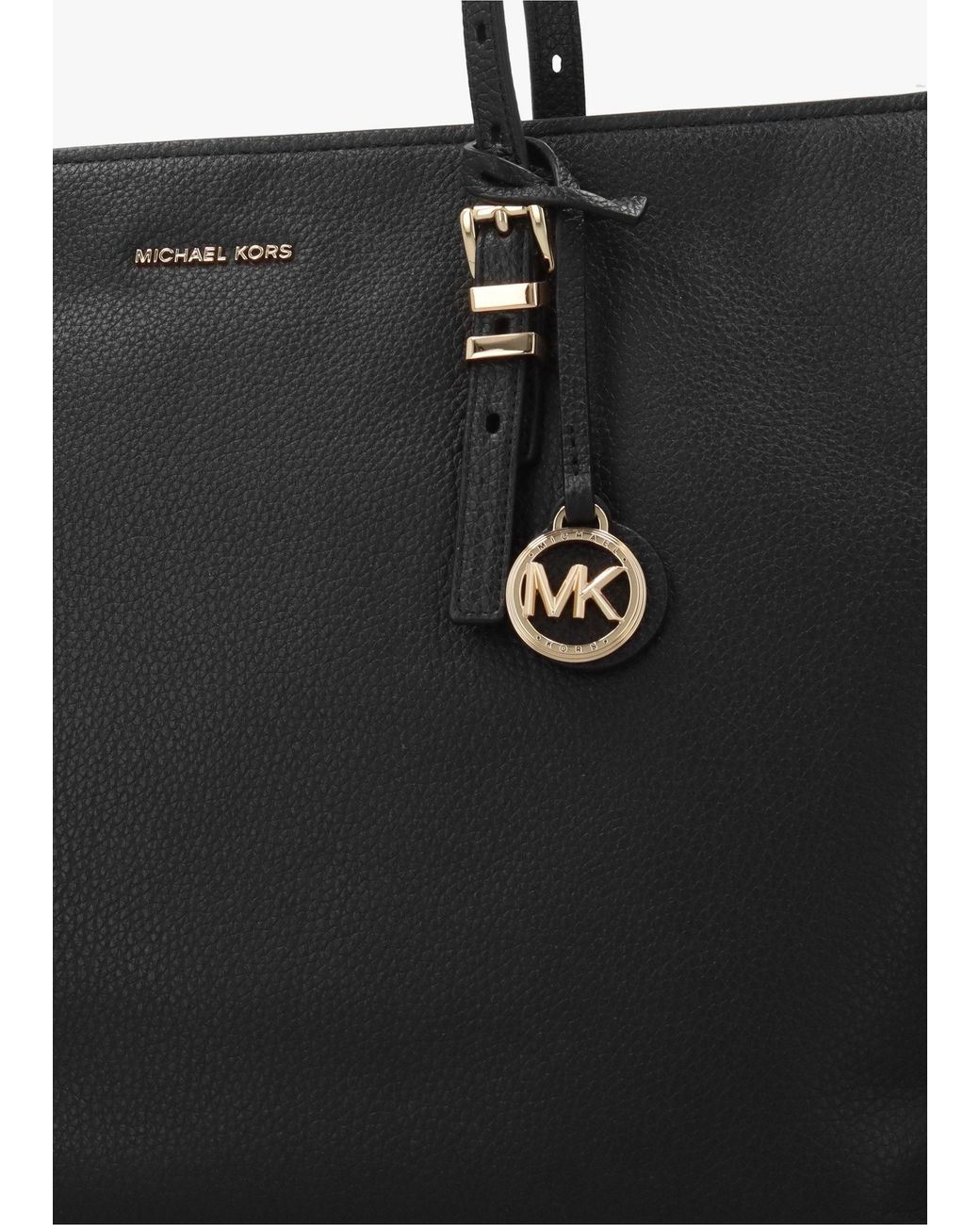 Michael Kors Black Quinn Large Pebbled Leather Tote Bag