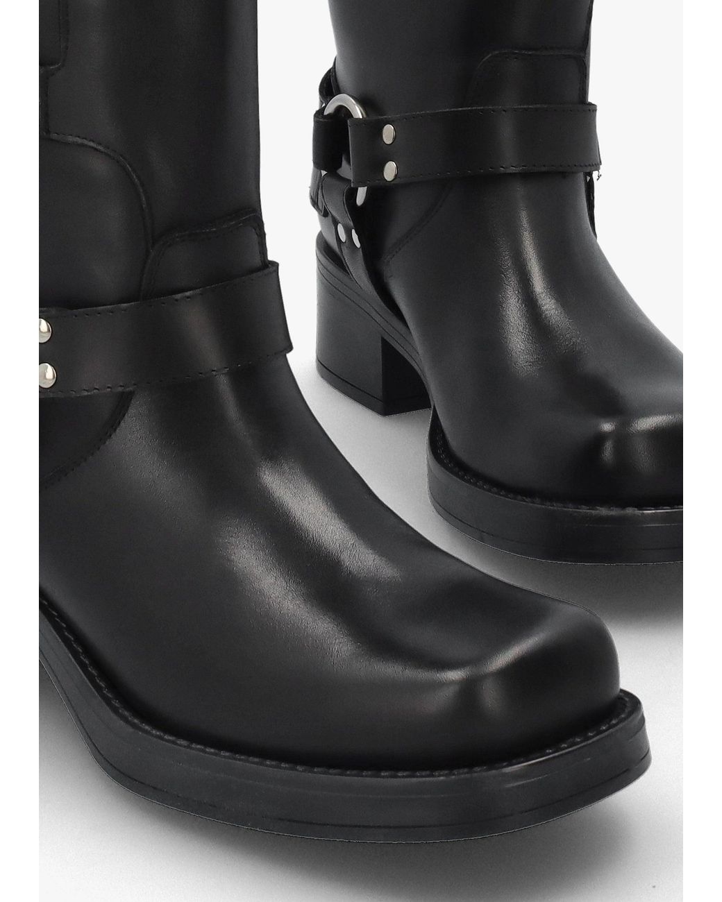 Daniel Black Multi Buckle Biker Knee Boots