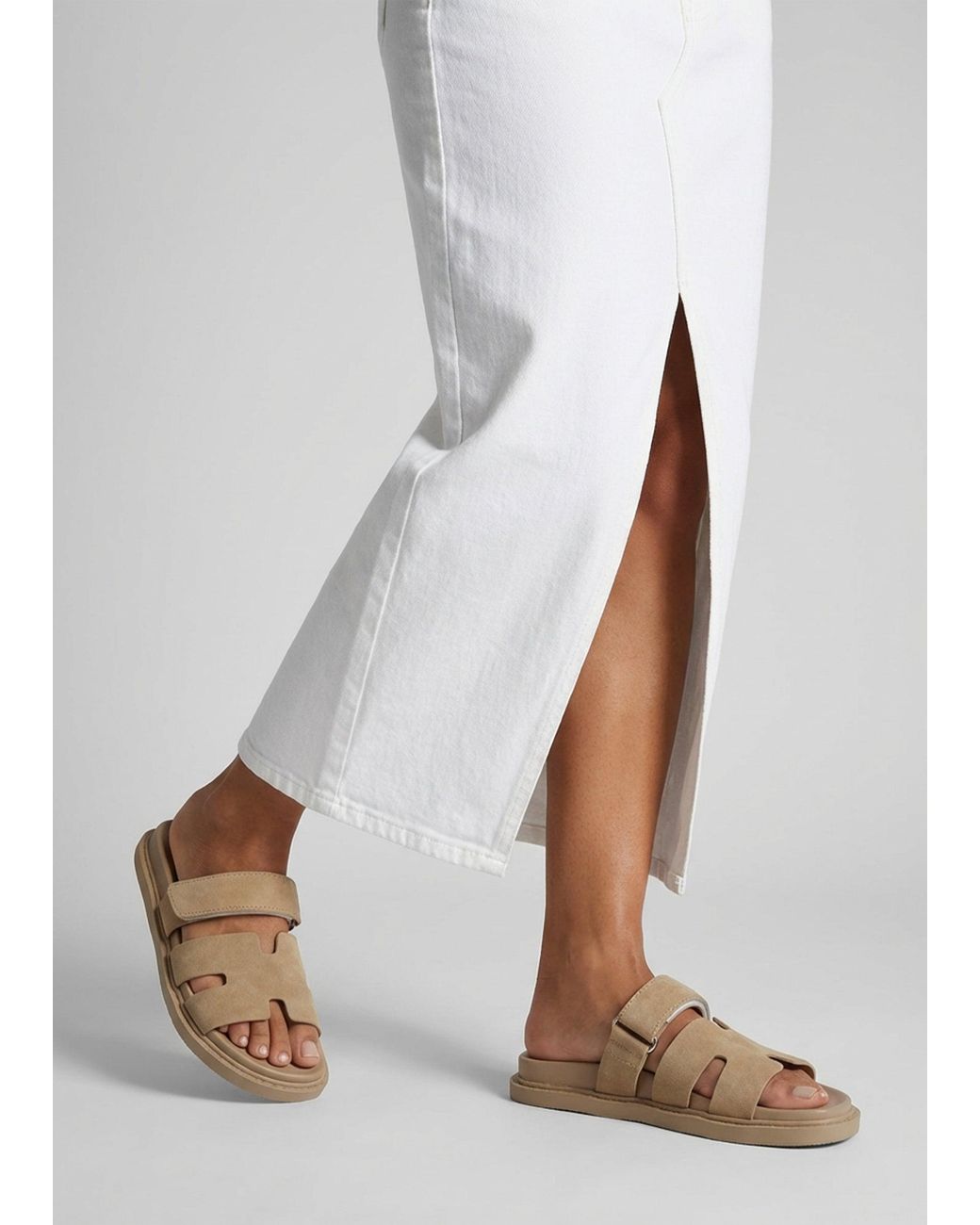Daniel White Yemmy Taupe H Bar Flat Mules