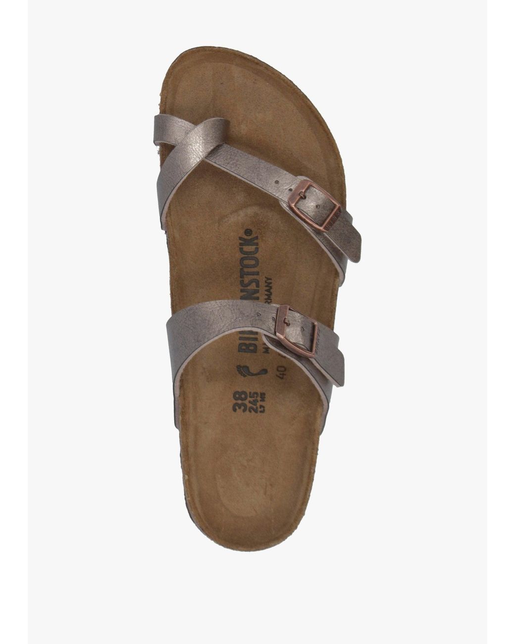 Birkenstock White Mayari Graceful Taupe Birko-Flor Thong Sandals