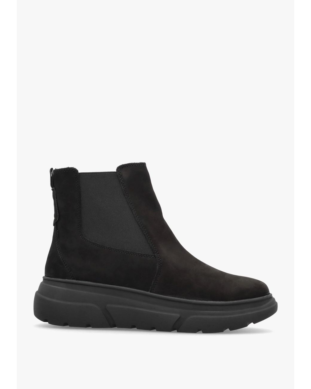 Caprice Black Nubuck Ankle Boots