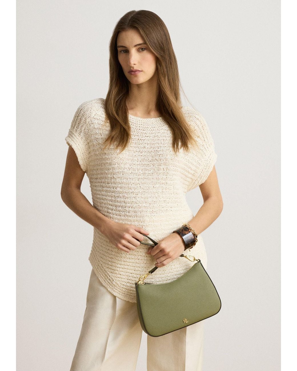Ralph Lauren Green Danni 26 Shoulder Bag