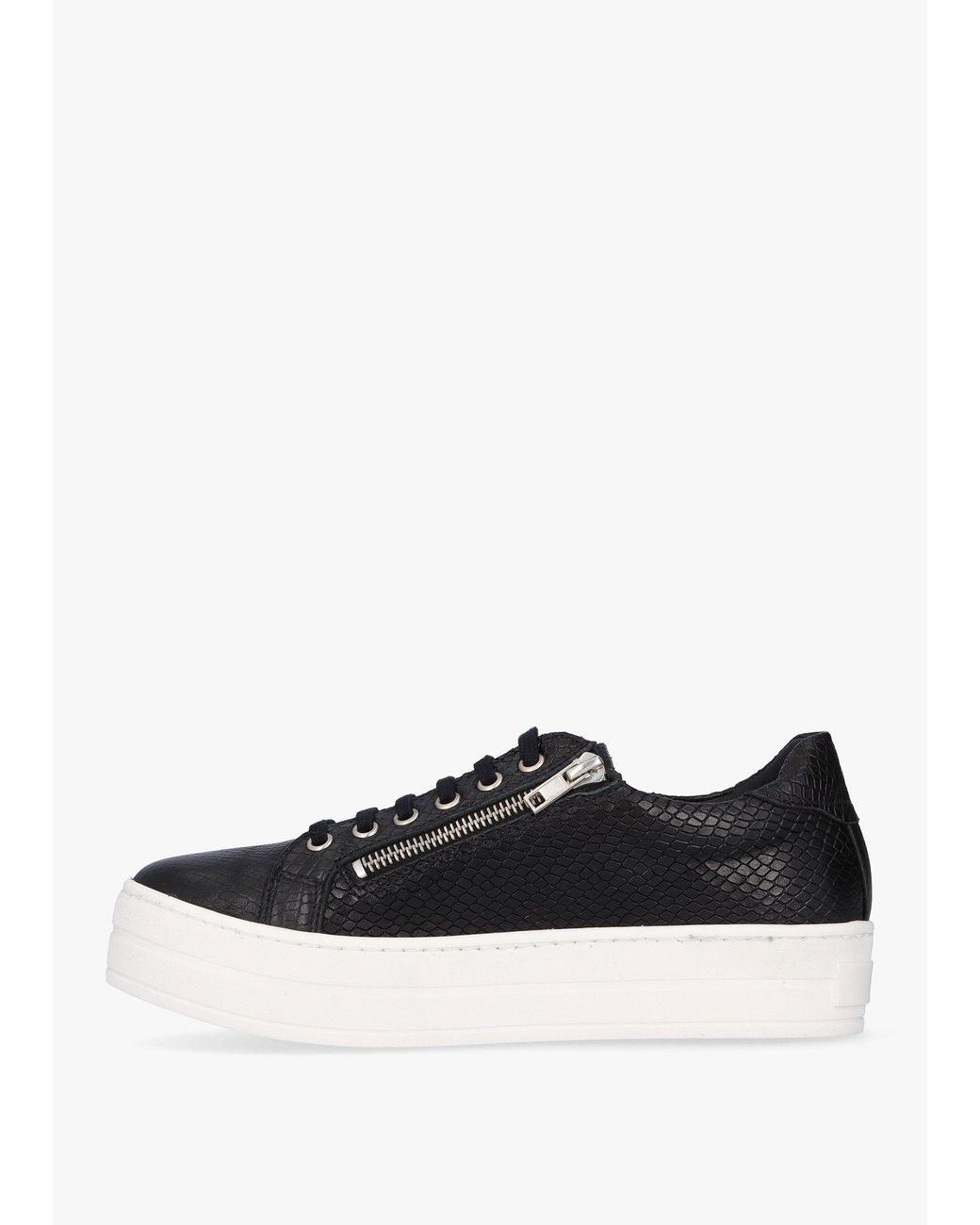 Daniel White Tippie Leather Reptile Double Zip Trainers