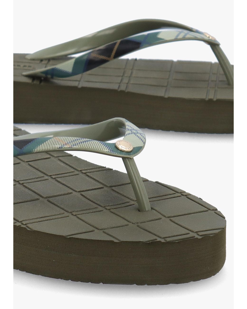 Barbour Green Tilda Toe Post Flip Flops