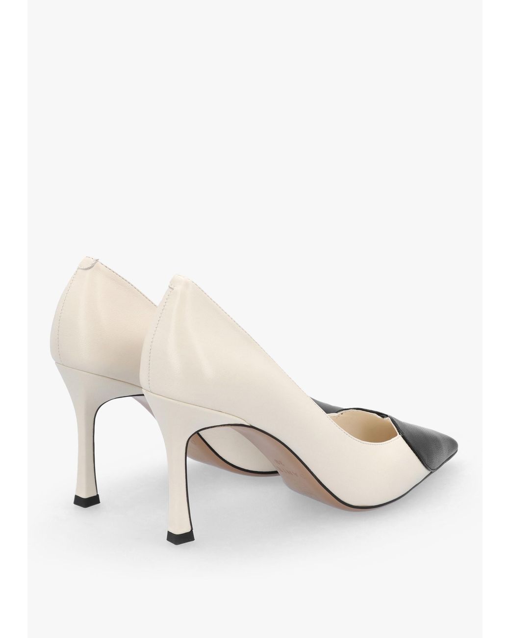 Daniel White Elove Cream Leather Heart Toe Cap Court Shoes