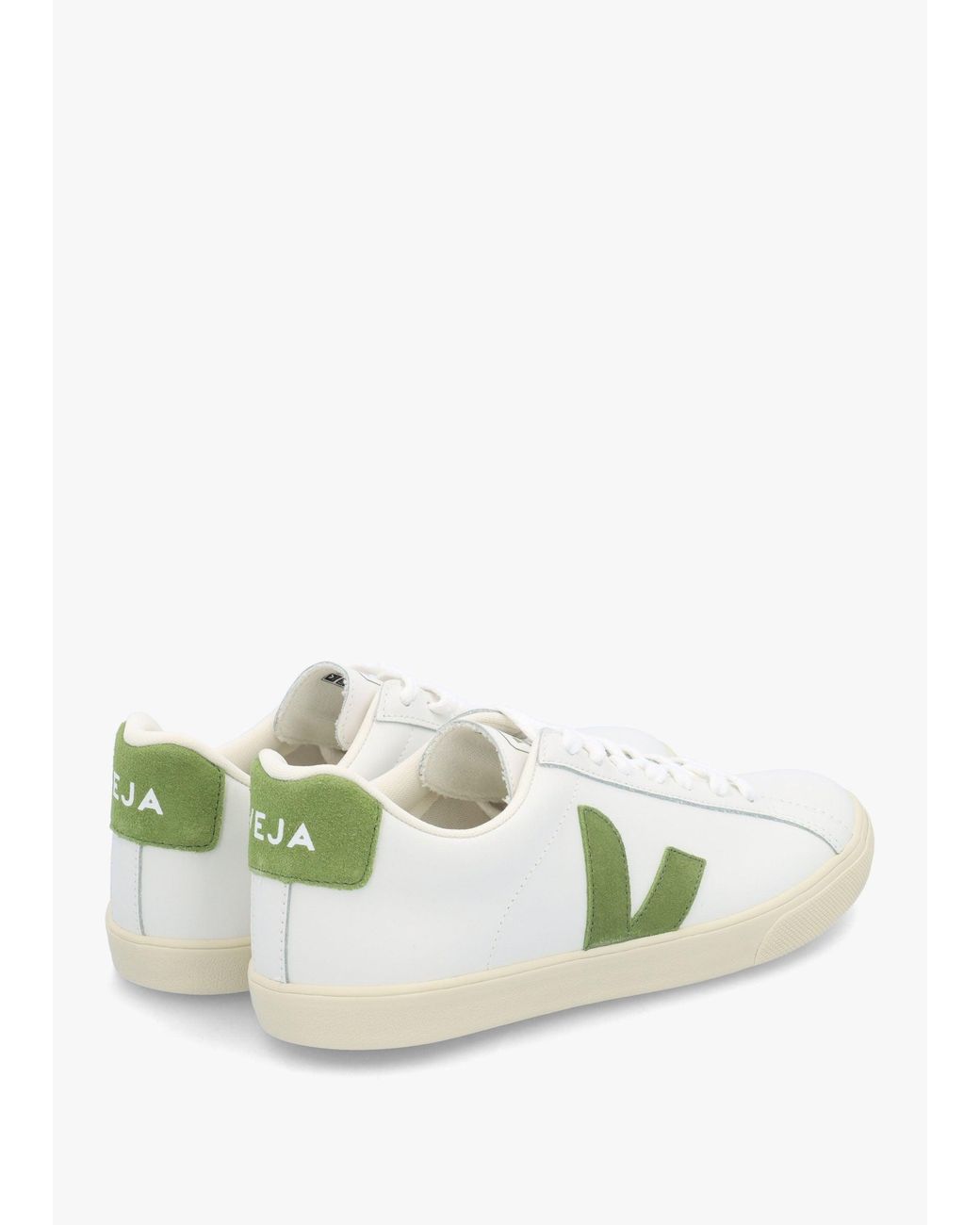 Veja White Esplar Logo Extra Kiwi Leather Trainers