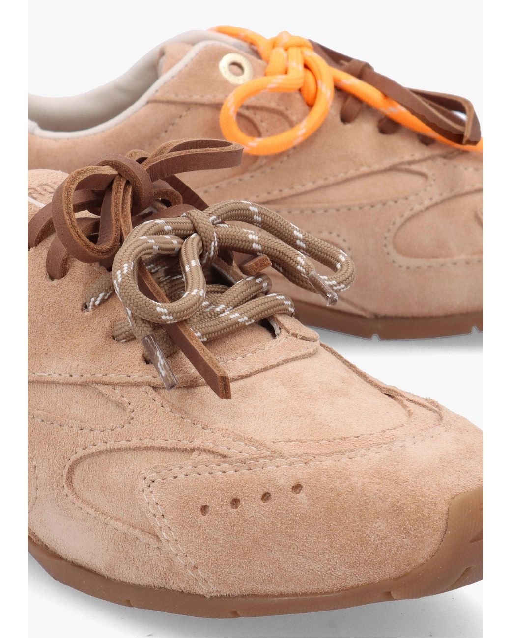 Bronx Brown Myr-Aa Mocha Mousse Suede Low Top Trainers