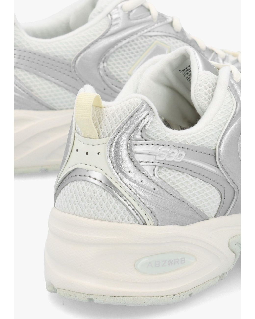 New Balance White U530 Metallic With Reflections Trainers
