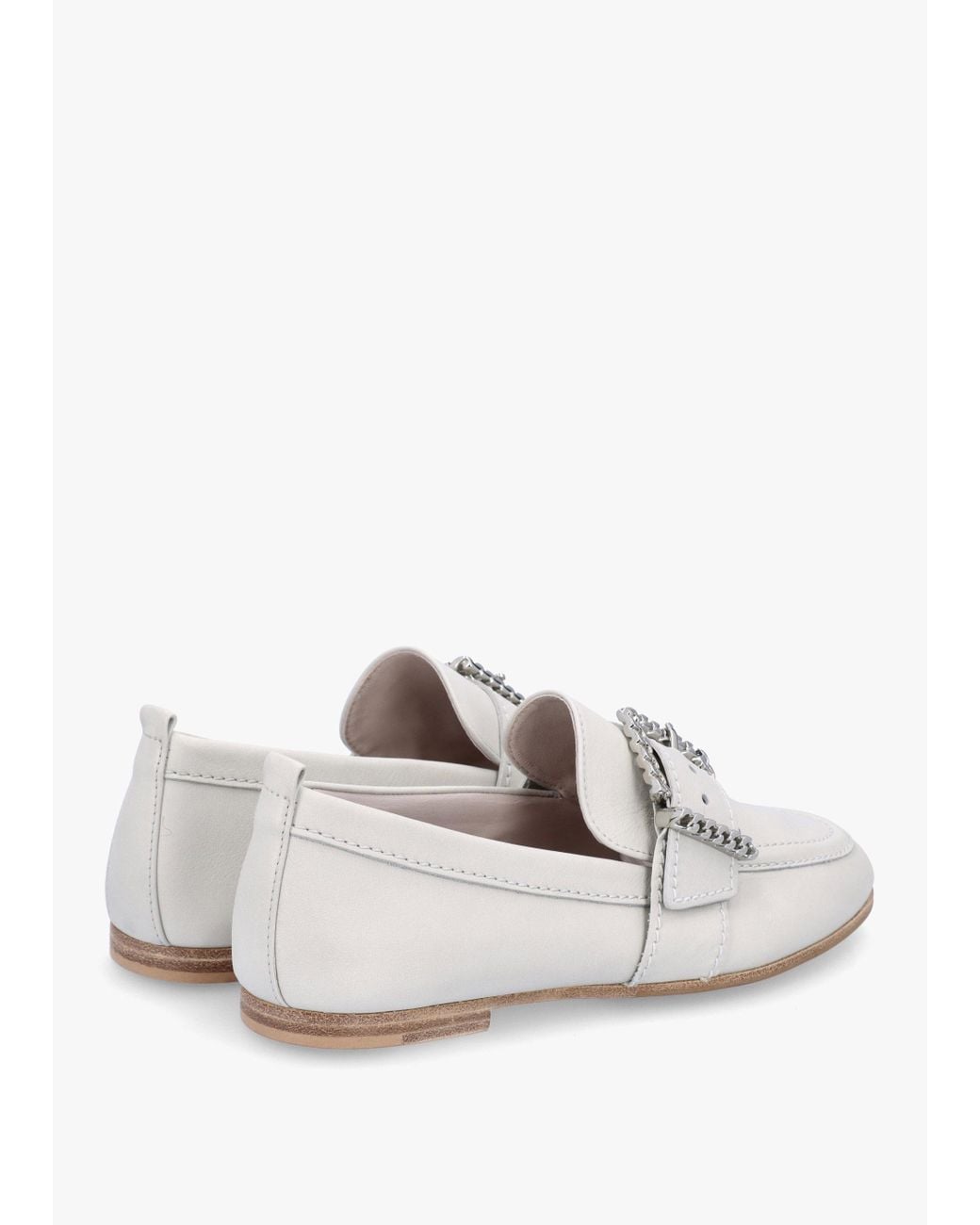 Kennel & Schmenger White Emma Leather Buckle Loafers