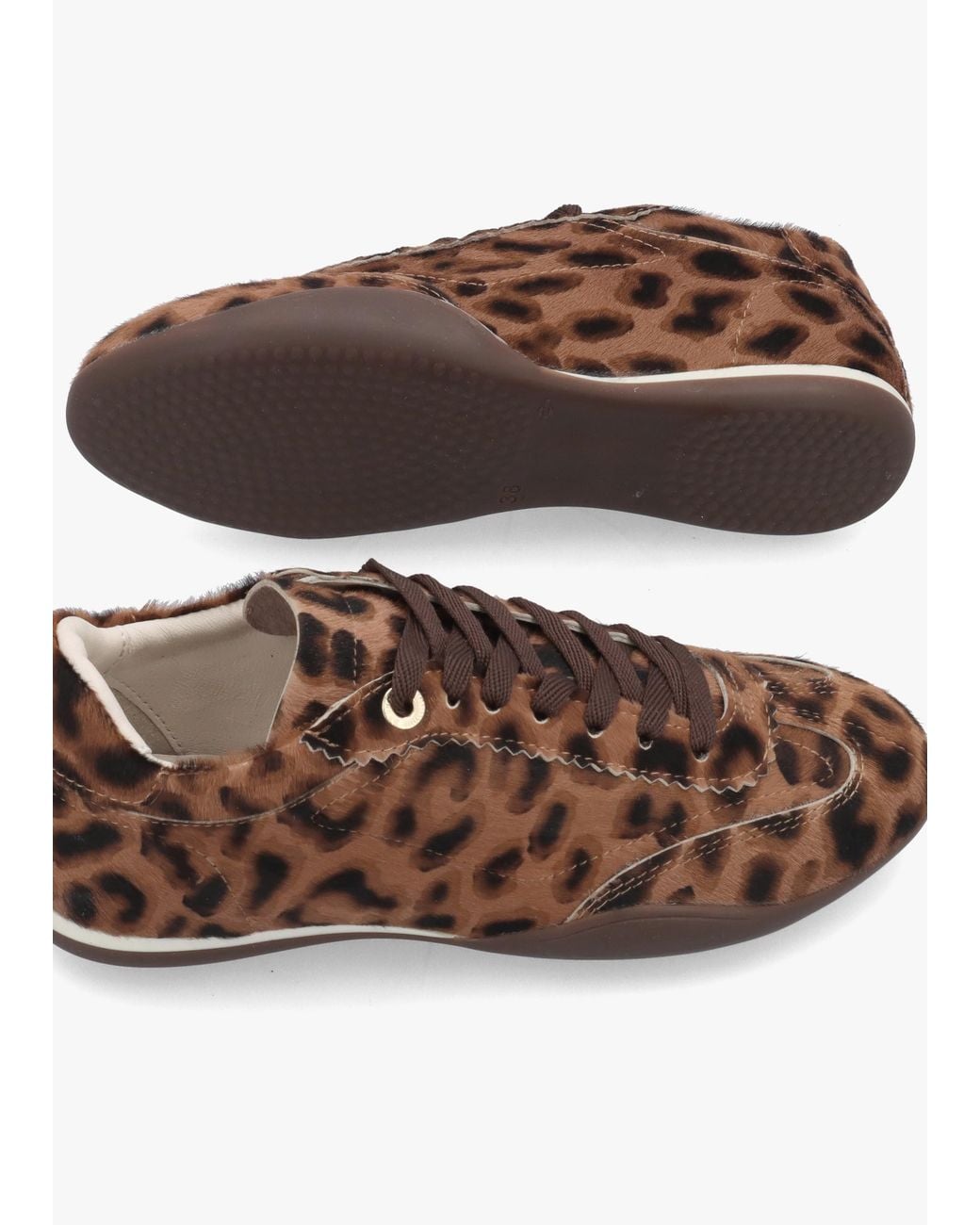 Bronx Brown Park-Err Leopard Calf Hair Low Profile Trainers