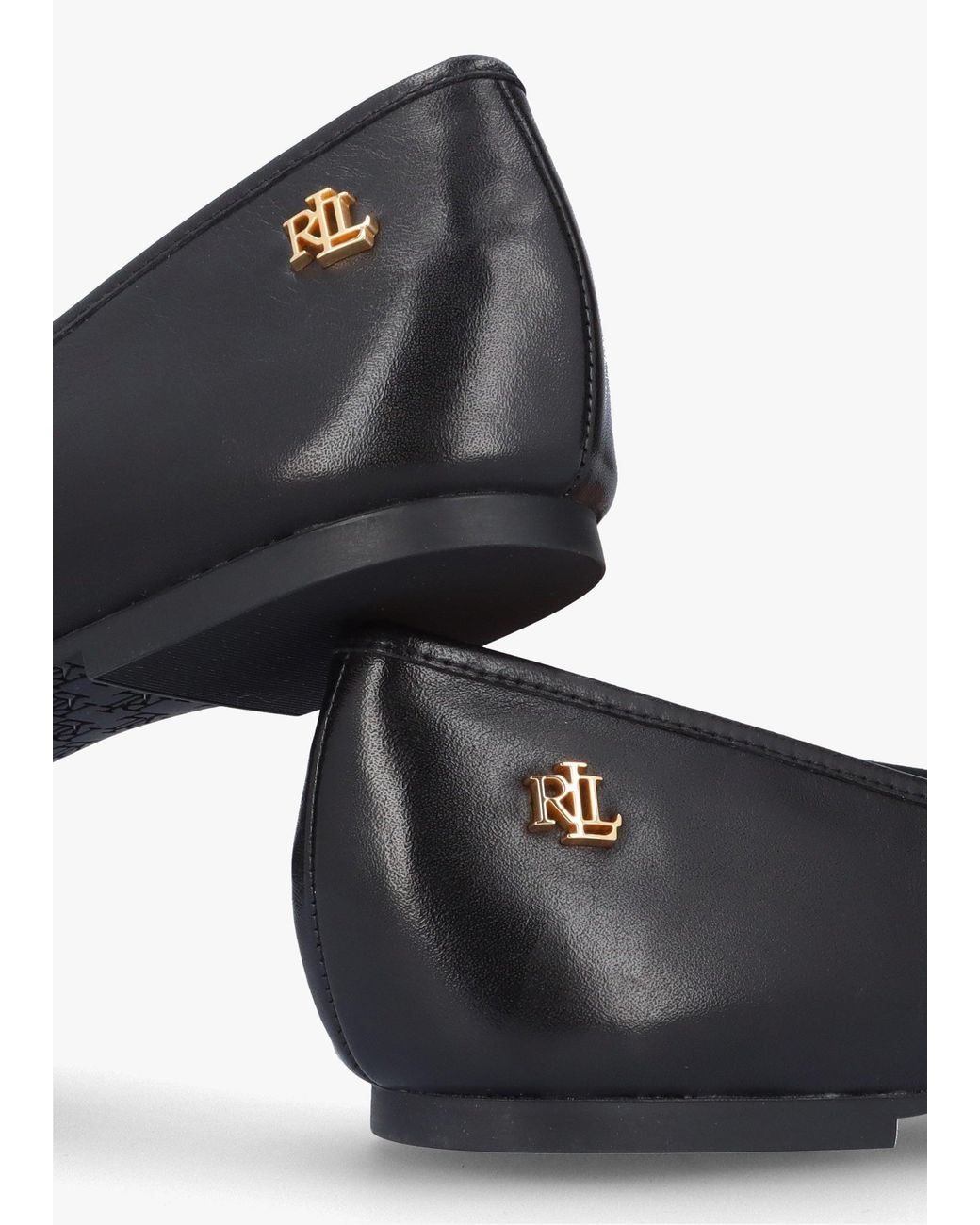 Ralph Lauren White Jayna Leather Ballet Pumps