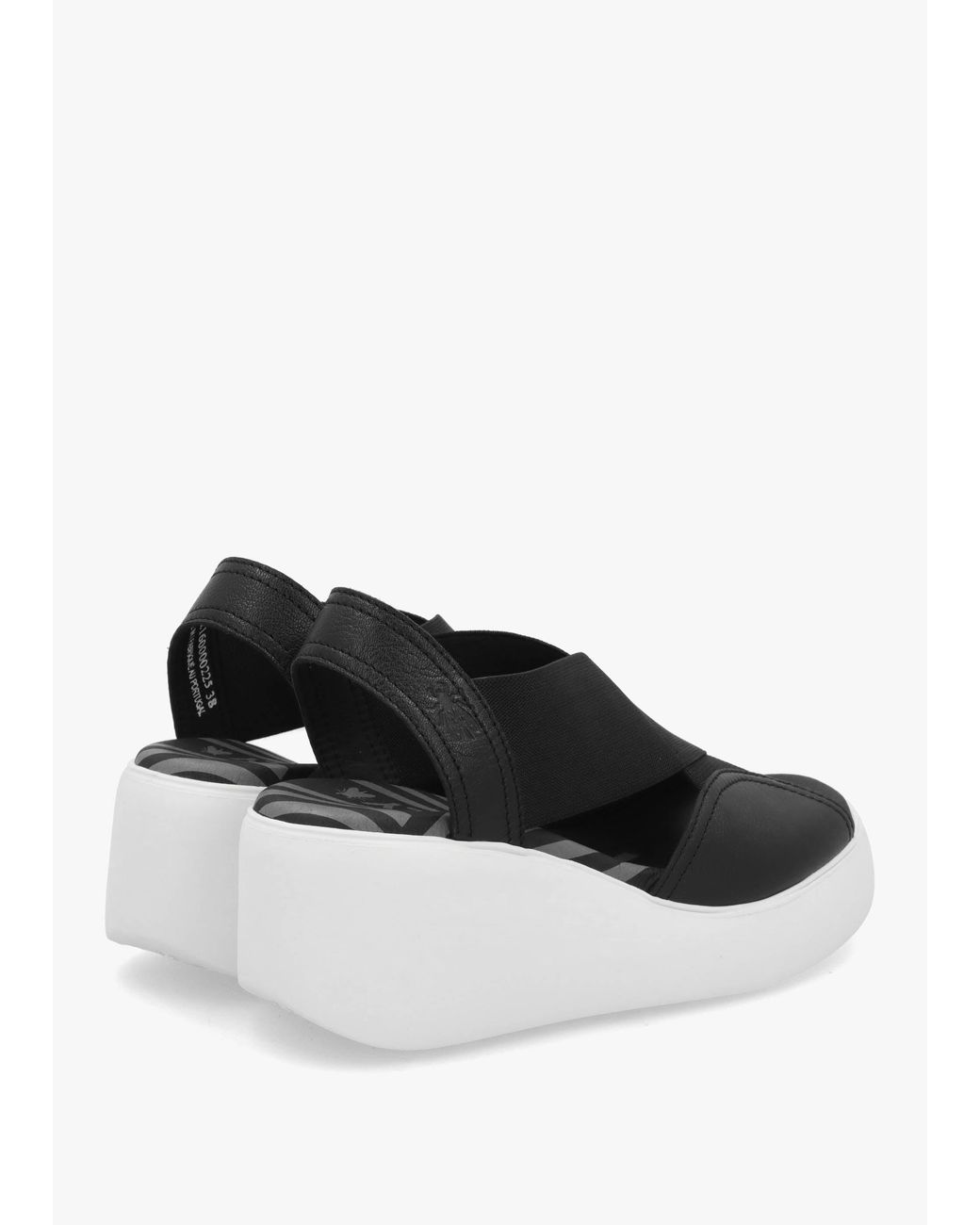 Fly London White Daif Mid Wedge Sandals