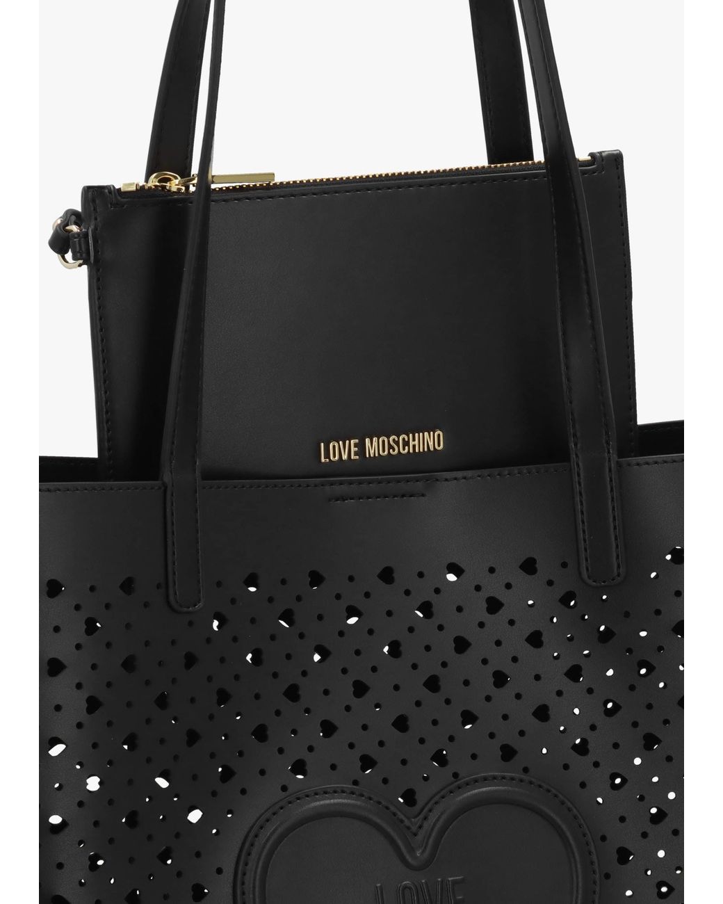 Love Moschino Black Heart Basket Nero Tote Bag