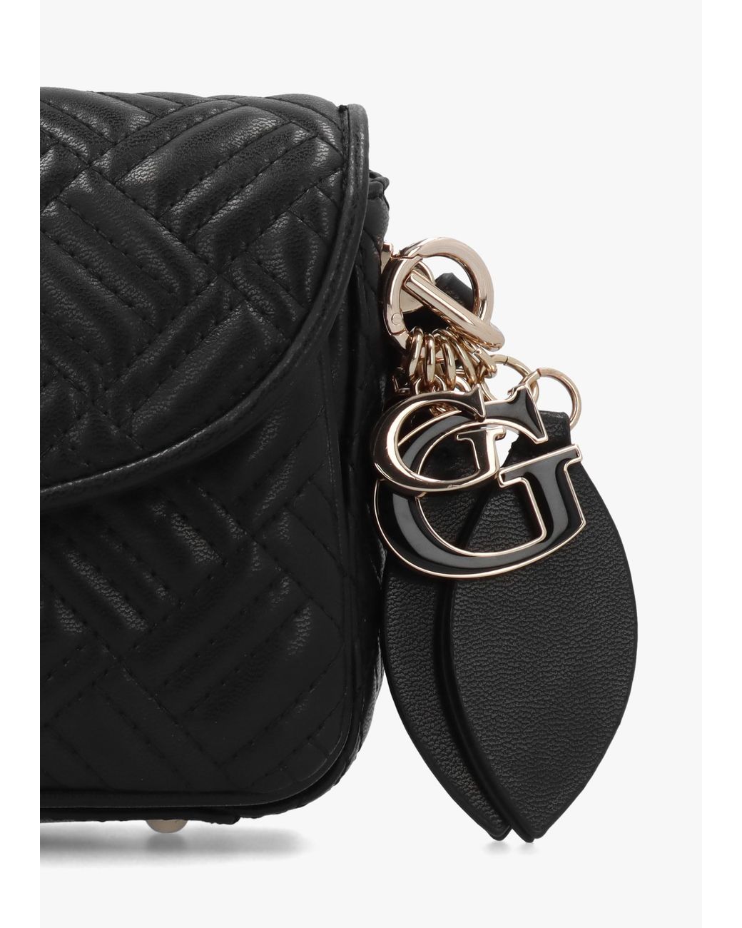 Guess Black Sally Convertible Quilted Cross-Body Bag
